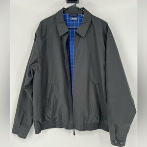 CHAPS BLACK ZIPPERED LIGHT JACKET POLYESTER WITH COTTON LINING.‎